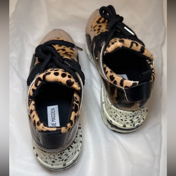 Steve Madden🖤🐆 Cliff Leopard wedge sneakers ~ Women’s size 5 - Picture 6 of 7